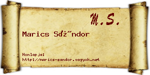 Marics Sándor névjegykártya