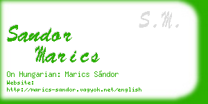sandor marics business card
