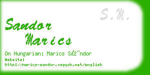 sandor marics business card